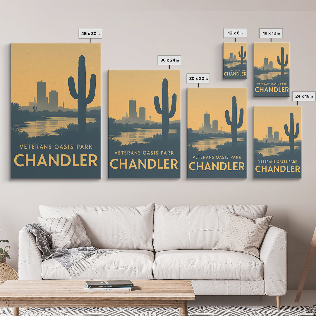 Chandler Travel Poster, Framed Canvas Print, Vintage City Poster Art, Chandler Wall Art, Travel Poster Set, Fine Art Print, Poster Print