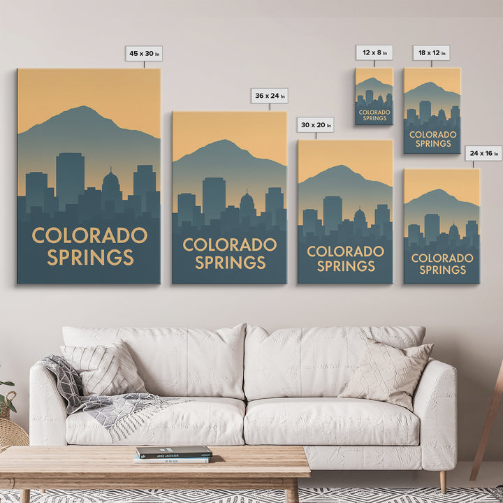 Colorado Springs Travel Poster, Canvas Print, Mid Century Travel Art, Colorado Springs Wall Art, Living Room Wall Art, Mid Century Wall Art