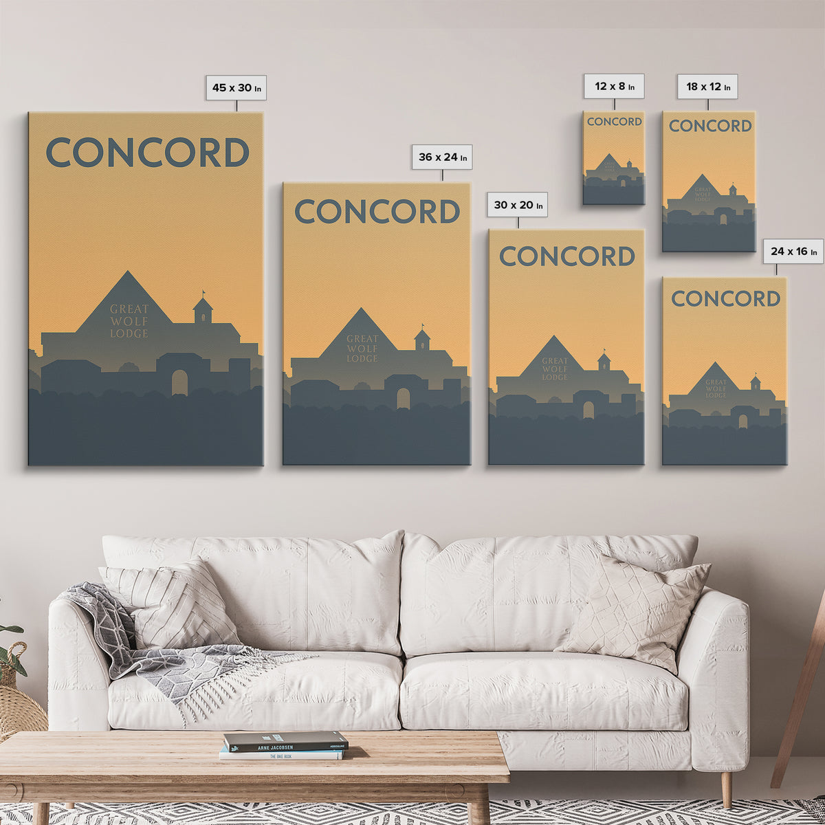 Concord Travel Poster, Canvas Print, Mid Century Travel Art, Concord Poster Print, Mid Century Wall Art, Modern Wall Decor, Poster Art