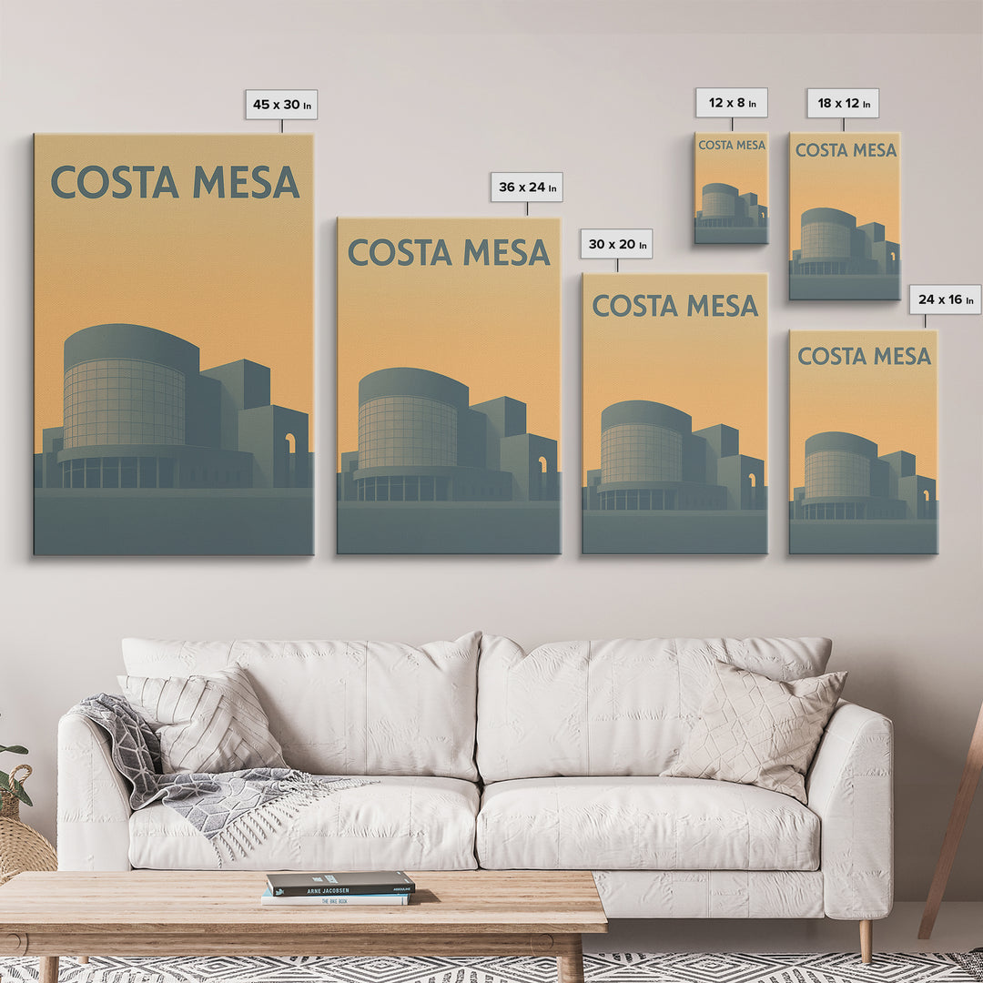 Costa Mesa California Travel Poster, Canvas Print, Vintage City Poster Art, Costa Mesa Travel Art, Vintage City Poster, Travel Poster Art
