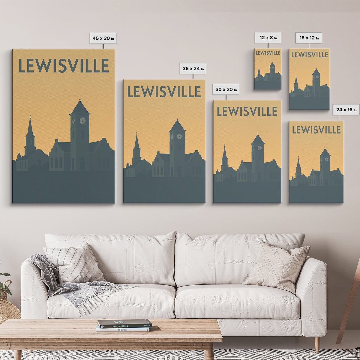 Lewisville Travel Poster, Canvas Print, Minimalist Retro Wall Art, Lewisville Wall Art, City Art Print, Wanderlust Decor, Travel Art Print
