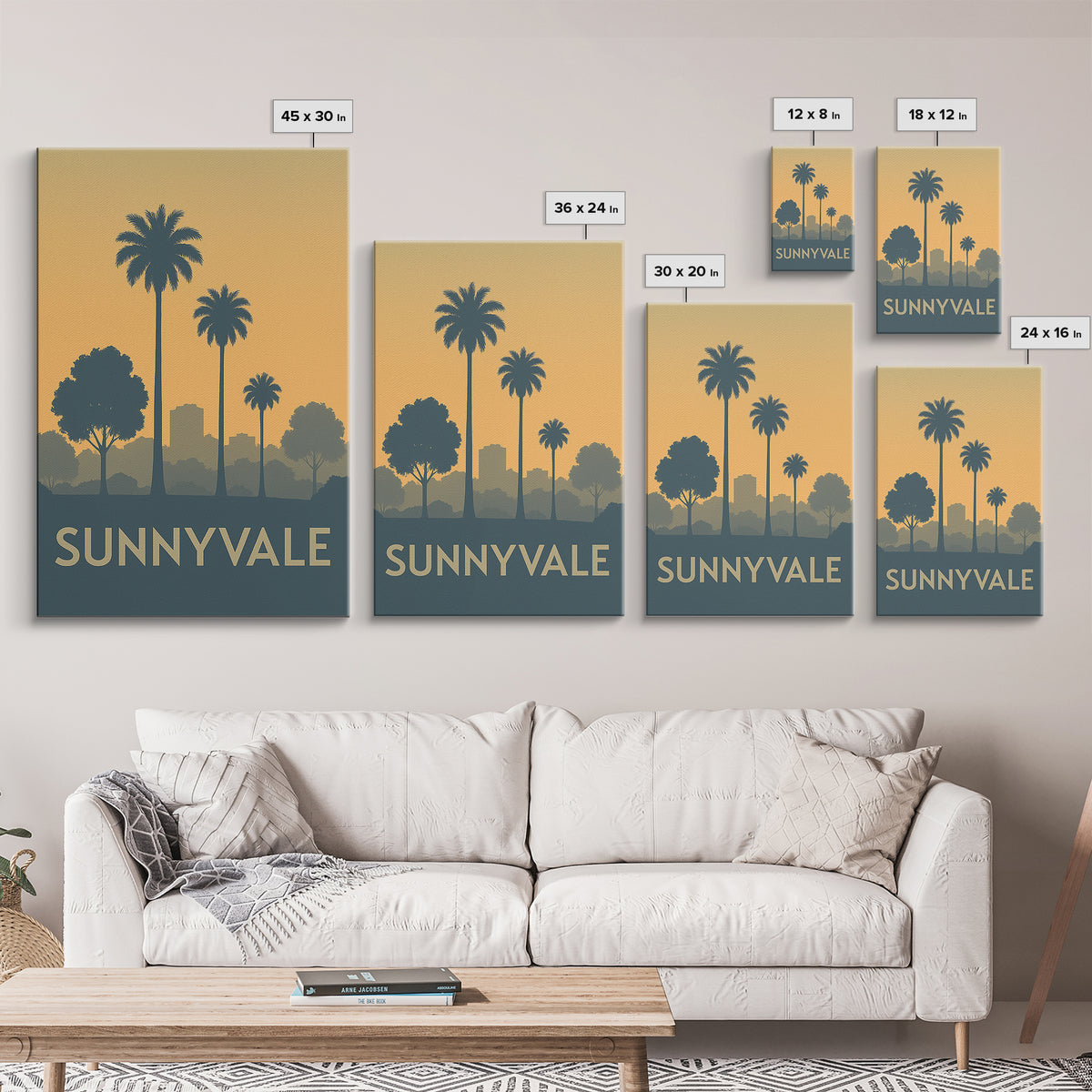 Sunnyvale California Travel Poster, Canvas Print, Travel Art, Sunnyvale Art Print, Wanderlust Decor, City Art Print, Travel Print