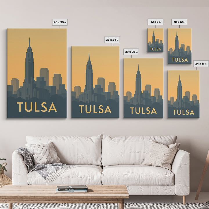Tulsa Oklahoma Travel Poster, Canvas Print, Mid Century Travel Art, Tulsa City Art, Vintage Travel Art, Vintage City Poster, Art Print