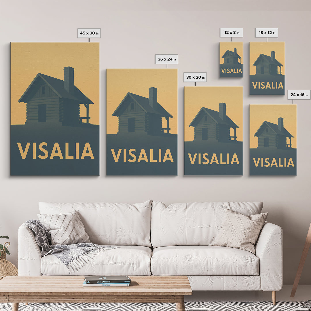 Visalia Travel Poster, Canvas Print, Sunset Skyline Wall Art, Visalia Wall Art, Travel Wall Art, City Travel Prints, Watercolor Skyline Art