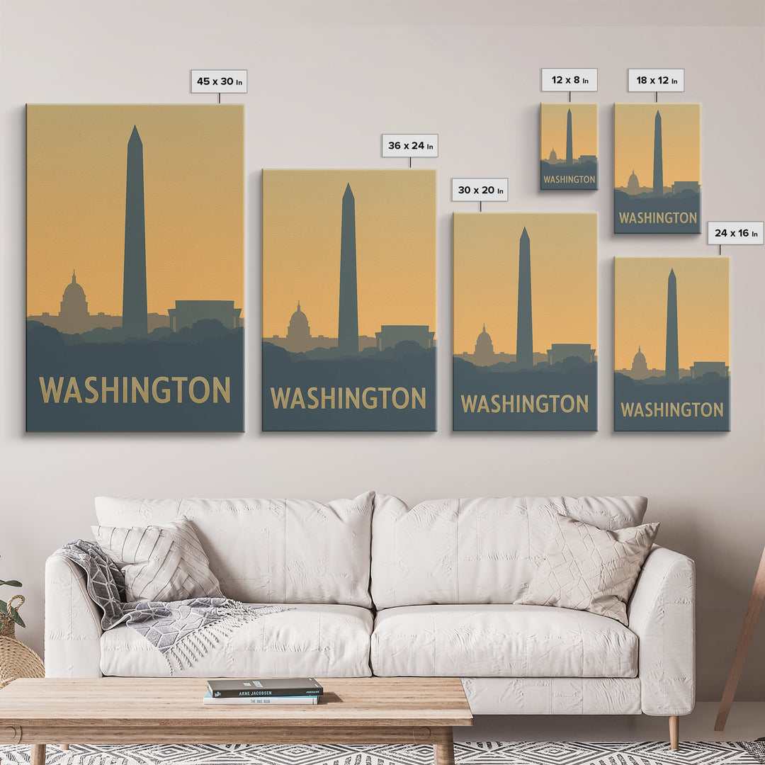 Washington Travel Poster, Canvas Print, Vintage City Poster Art, Washington Travel Art, Vintage City Poster, Gift For Travelers