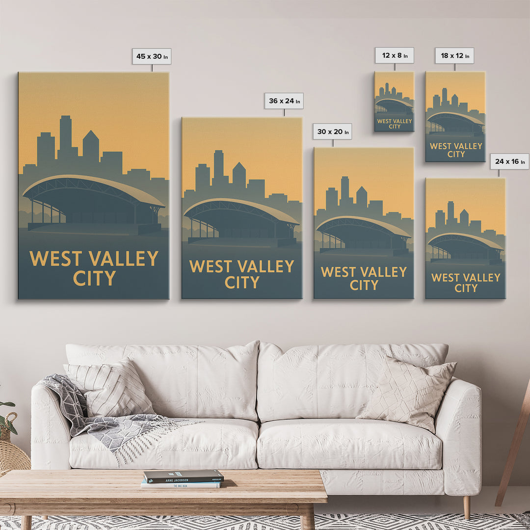 West Valley City Travel Poster, Canvas Print, Mid Century Travel Art, West Valley City Travel Art, Mid Century Wall Art, Eclectic Wall Decor