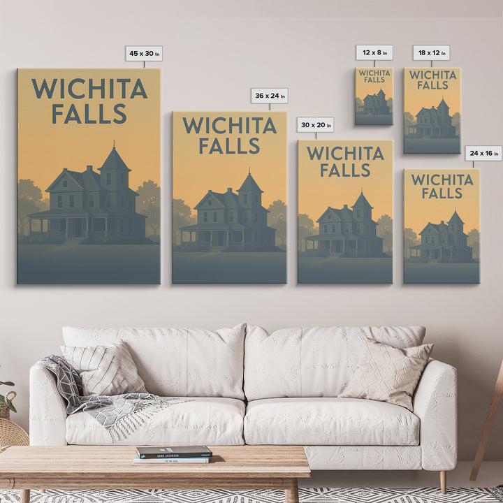Wichita Falls Texas Travel Poster, Canvas Print, Mid Century Travel Art, Wichita Falls Travel Art, Vintage Travel Print, Travel Poster Set