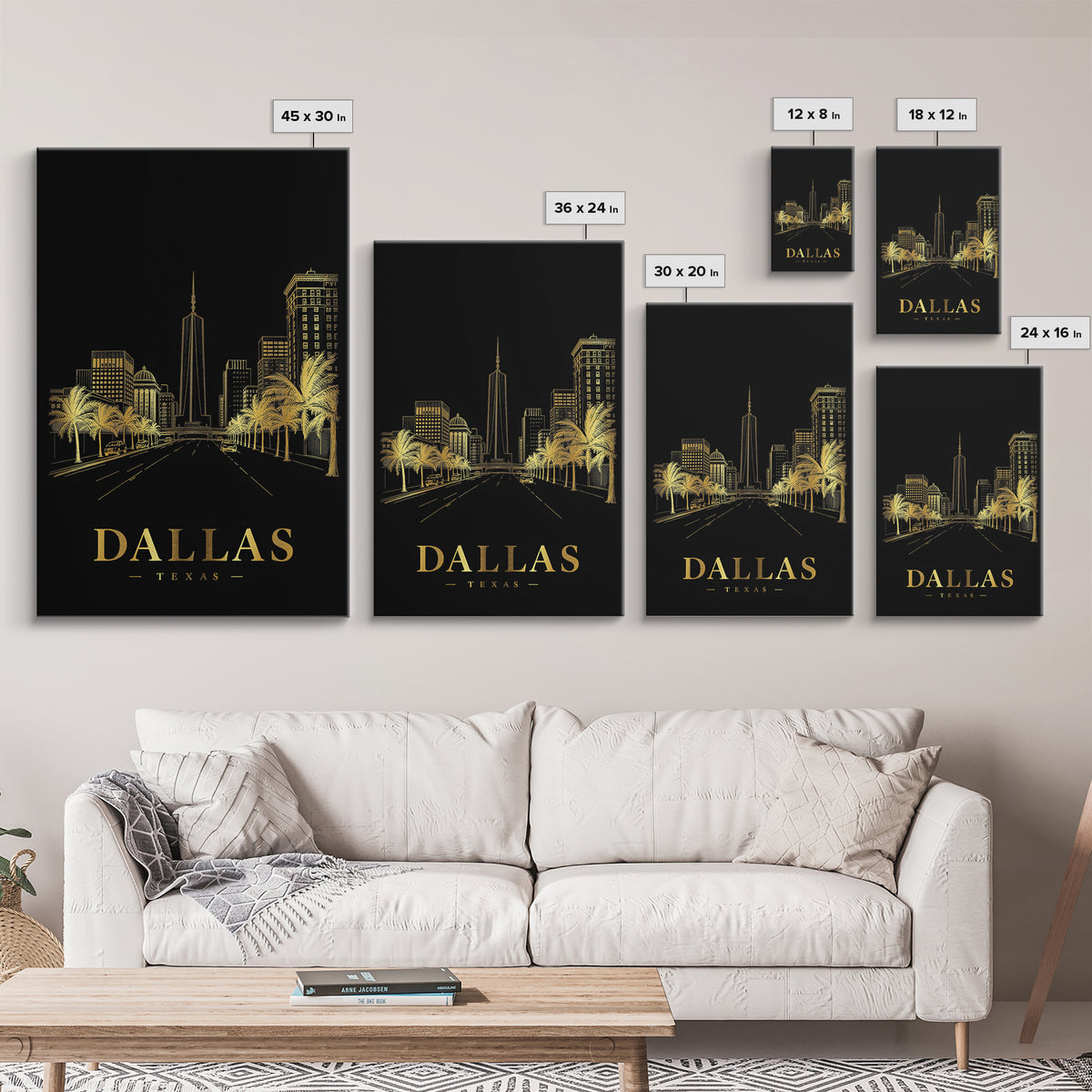 Dallas Texas Travel Poster, Canvas Print, Gold Sketch Wall Art, Dallas Wall Art, Travel Wall Art, Art Print, Vintage City Art, Art Print