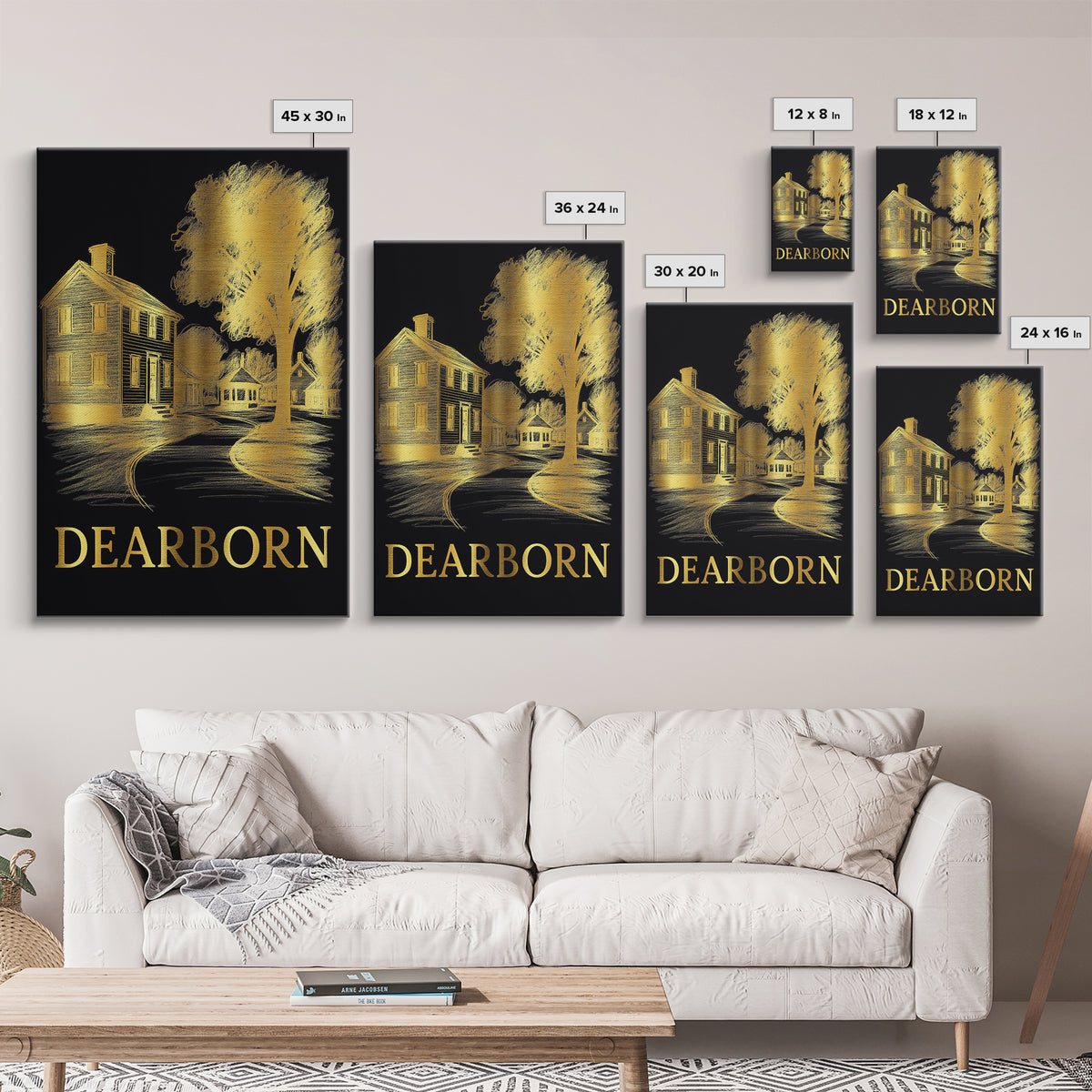 Deadborn Travel Poster, Framed Canvas Print, Dark Background Poster Art, Deadborn Wall Art, City Art Print, City Travel Prints