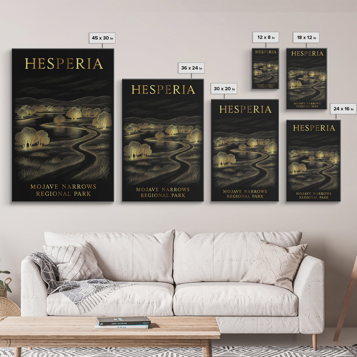 Hesperia California Travel Poster, Canvas Print, Gold Sketch Wall Art, Hesperia Wall Art, City Travel Prints, Wall Art, City Illustration
