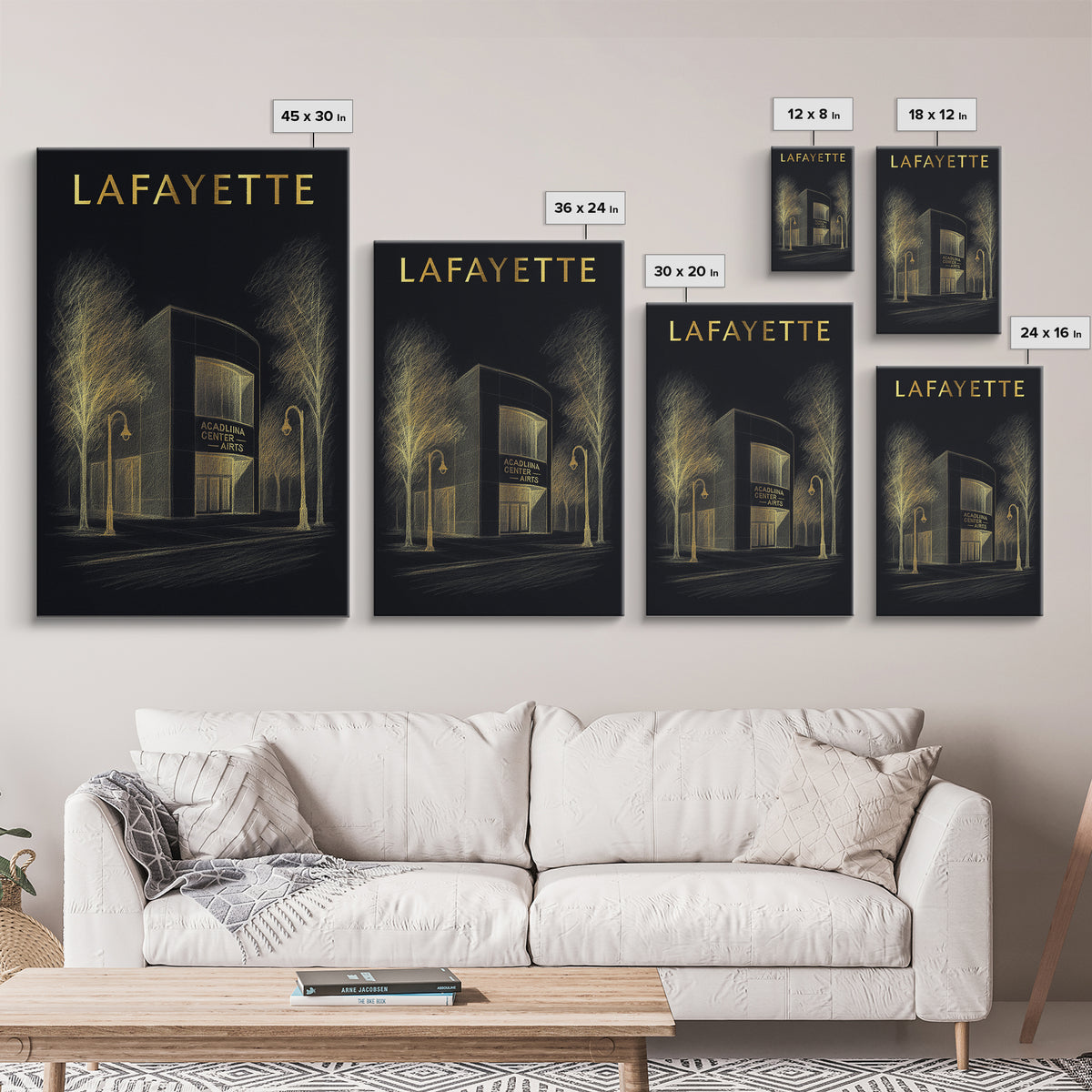 Lafayette Louisiana Travel Poster, Canvas Print, Dark Background Poster Art, Lafayette Poster Print, Fine Art Print, Vintage City Poster