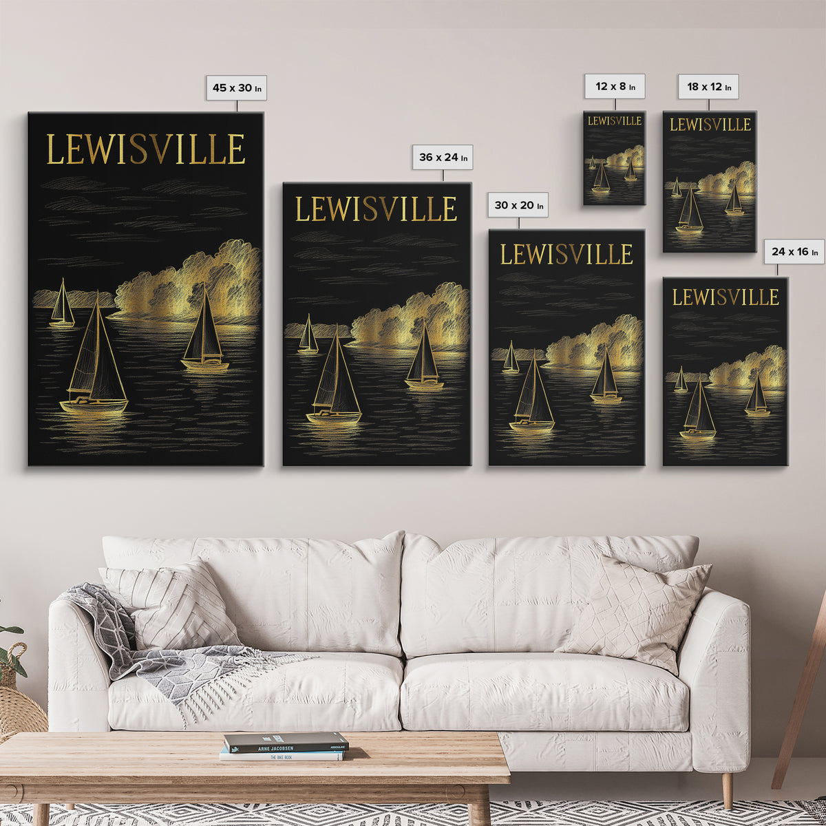 Lewisville Texas Travel Poster, Canvas Print, Gold Sketch Wall Art, Lewisville City Art, Vintage City Art, Travel Poster Set, Wall Art