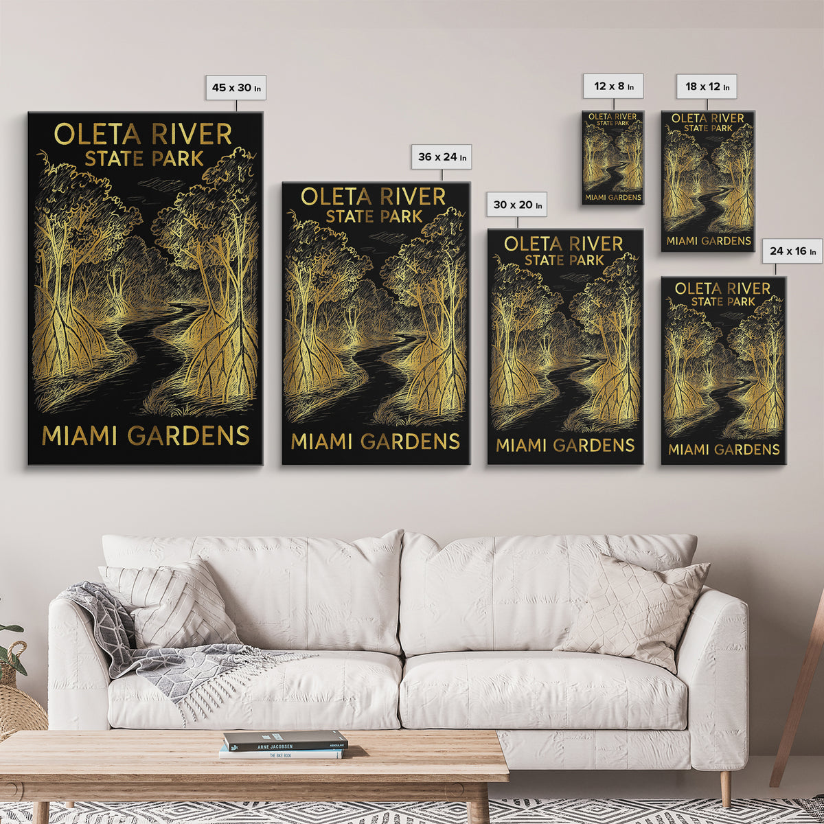 Miami Gardens Travel Poster, Canvas Print, Gold Sketch Wall Art, Miami Gardens Travel Art, City Travel Prints, Retro Travel Print