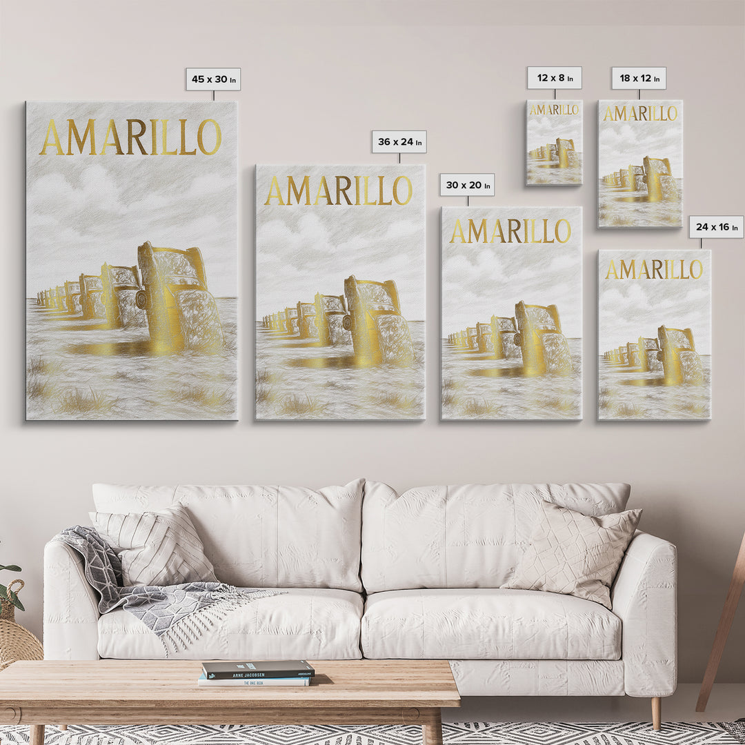 Amarillo Texas Travel Poster, Framed Canvas Print, Minimalist Poster Art, Amarillo Travel Art, Travel Wall Art, City Travel Prints, Wall Art