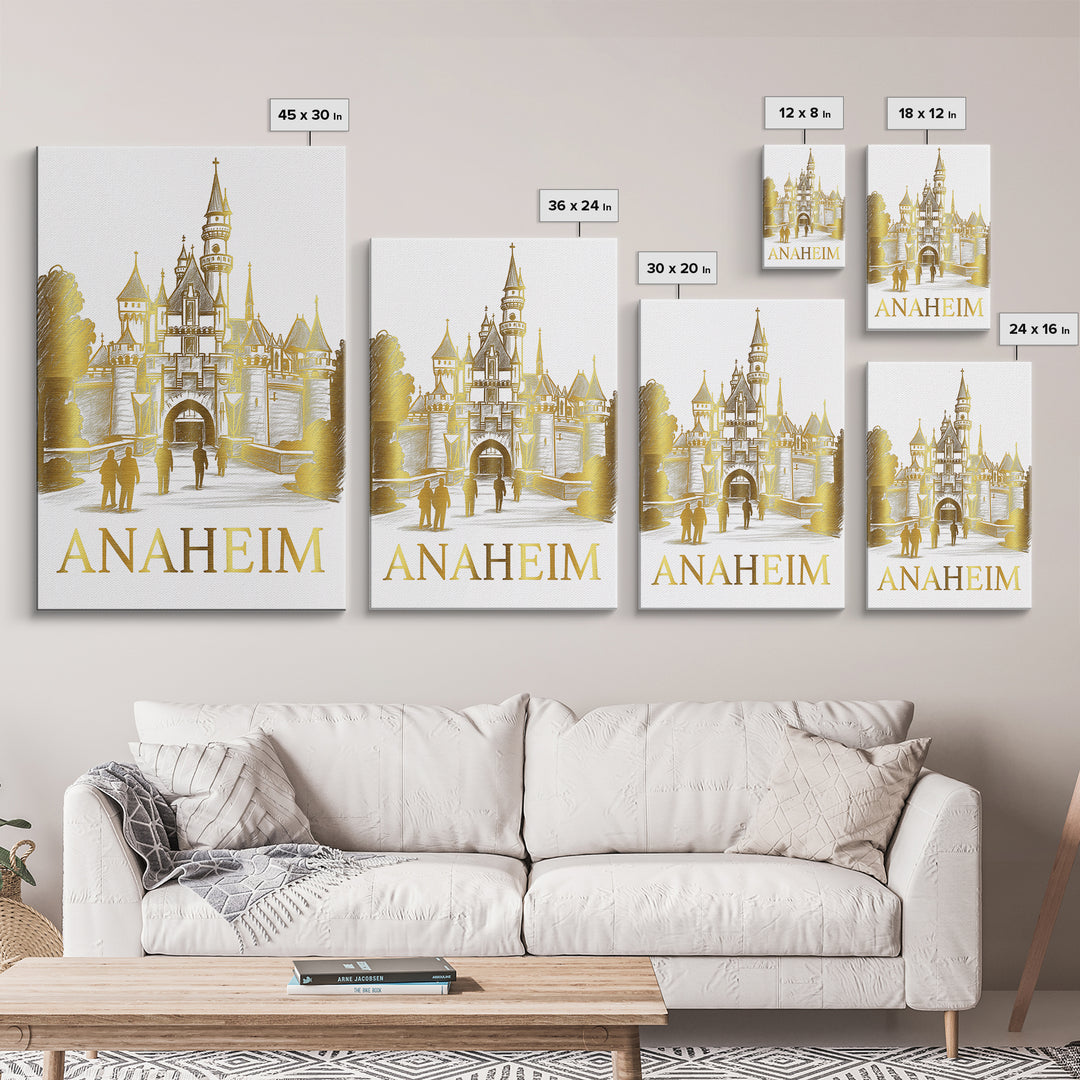 Anaheim Travel Poster, Canvas Print, Elegant City Illustration, Anaheim Poster Print, Fine Art Print, Travel Wall Decor, Travel Art Print