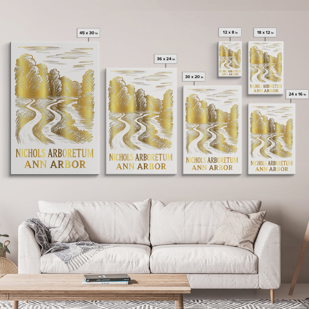 Ann Arbor Travel Poster, Canvas Print, Minimalist Poster Art, Ann Arbor City Art, Travel Poster Art, Living Room Wall Art, Poster Art