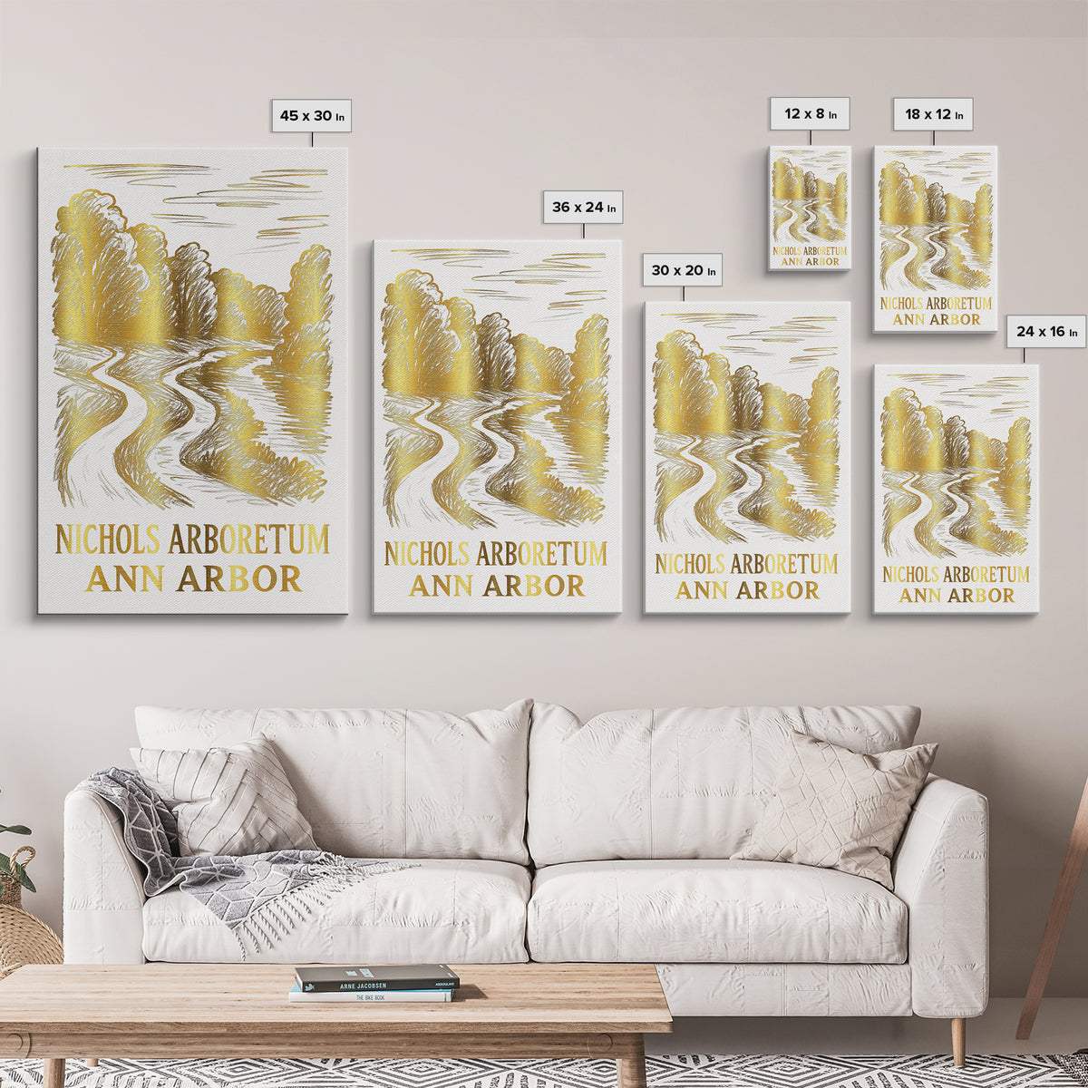 Ann Arbor Travel Poster, Canvas Print, Minimalist Poster Art, Ann Arbor City Art, Travel Poster Art, Living Room Wall Art, Poster Art