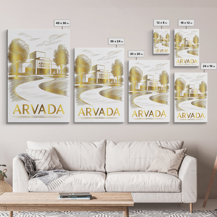 Arvada Travel Poster, Canvas Print, Elegant City Illustration, Arvada City Art, Gift For Travelers, Mid Century Wall Art, Vintage Travel Art