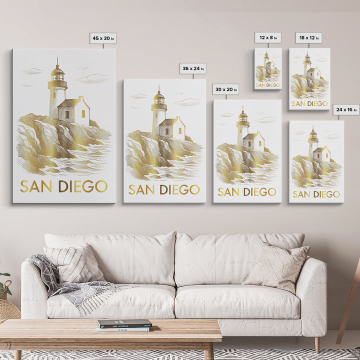 San Diego California Travel Poster, Canvas Print, Minimalist Poster Art, San Diego Travel Art, Travel Art Print, Art Print, Office Decor