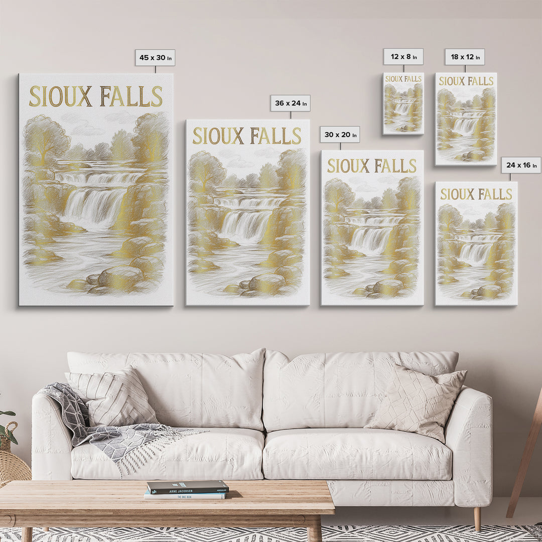 Sioux Falls South Dakota Travel Poster, Canvas Print, Minimalist Poster Art, Sioux Falls Art Print, Eclectic Wall Decor, Retro Travel Print