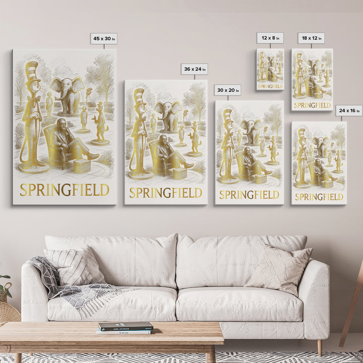 Springfield Travel Poster, Canvas Print, Minimalist Poster Art, Springfield Wall Art, Travel Poster Set, Vintage City Art, Travel Art Print
