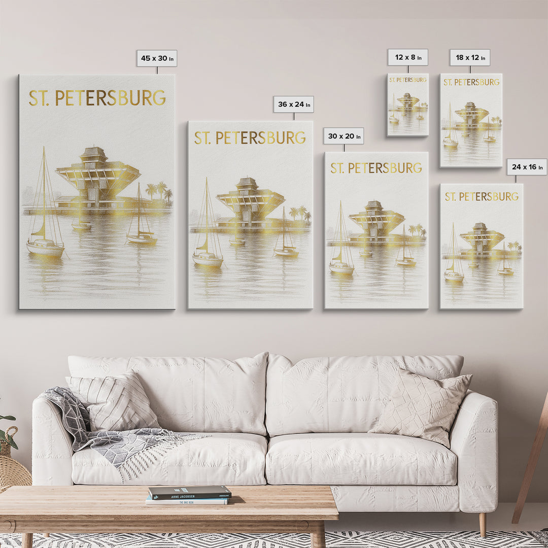 St Petersburg Florida Travel Poster, Canvas Print, Minimalist Poster Art, St Petersburg Poster Print, Mid Century Wall Art, Fine Art Print
