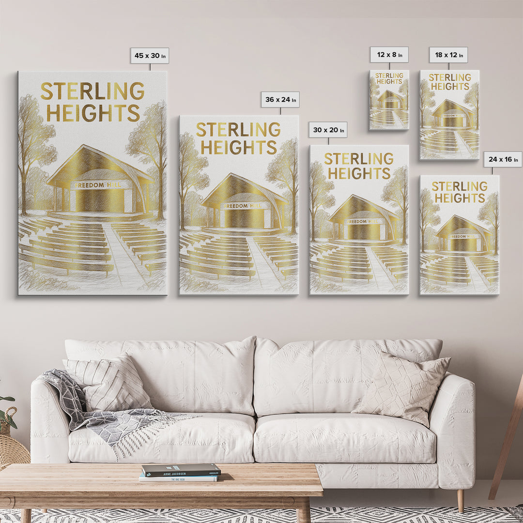 Sterling Heights Michigan Travel Poster, Canvas Print, Minimalist Poster Art, Sterling Heights Travel Art, City Art Print, Wanderlust Decor