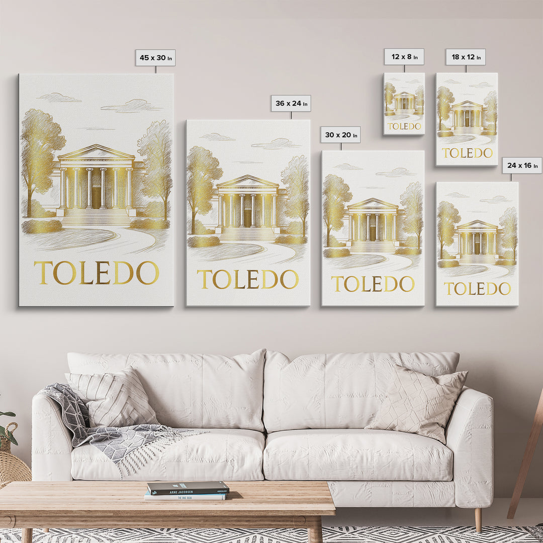 Toledo Travel Poster, Canvas Print, Minimalist Poster Art, Toledo Art Print, Fine Art Print, Vintage City Poster, Vintage Travel Print