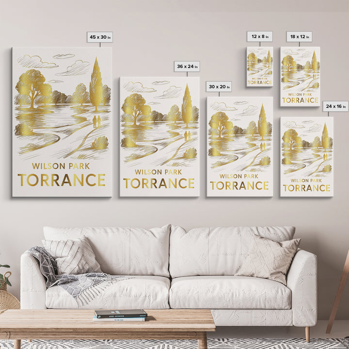 Torrance Travel Poster, Framed Canvas Print, Elegant City Illustration, Torrance Wall Art, Fine Art Print, Travel Poster Set, Home Decor