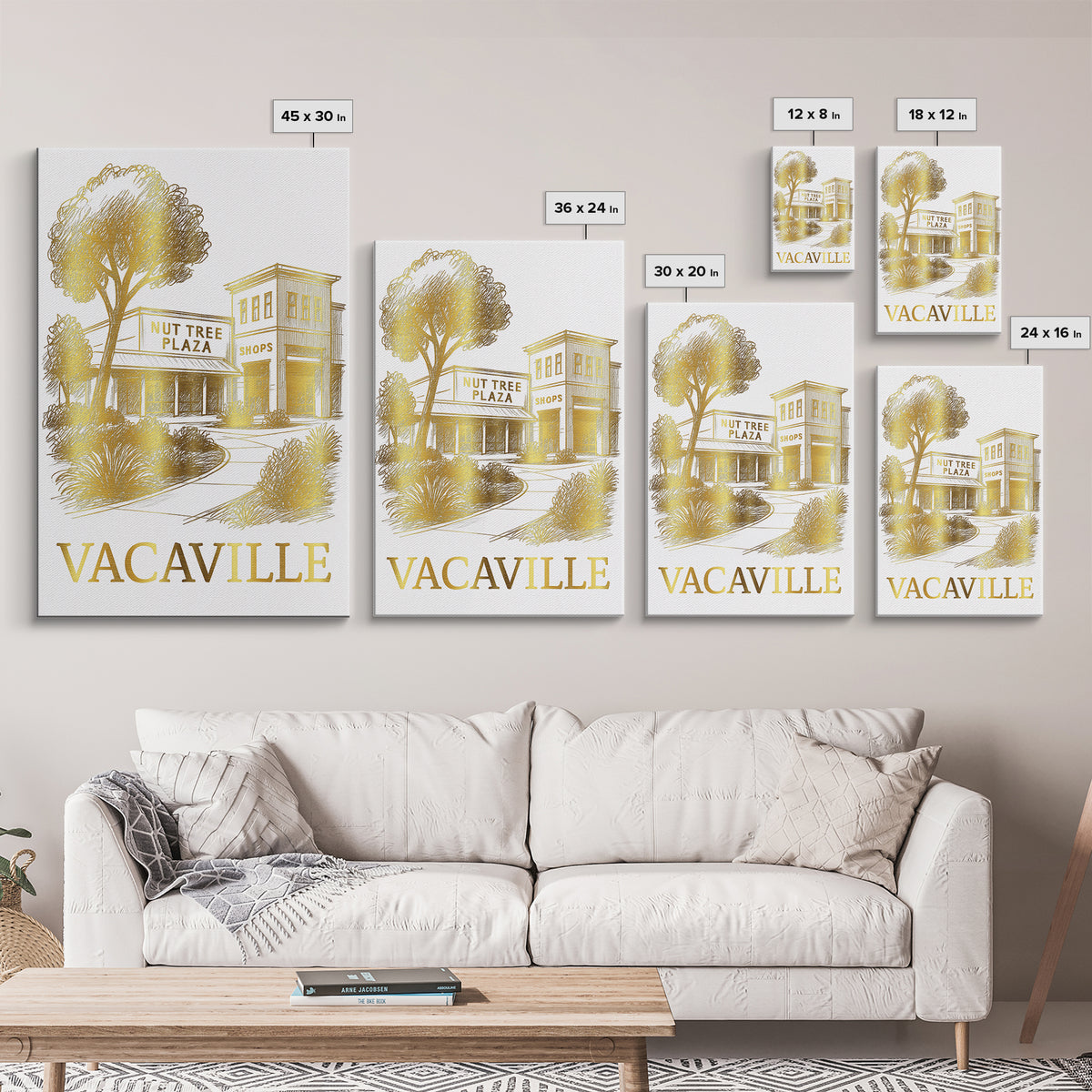 Vacaville Travel Poster, Canvas Print, Elegant City Illustration, Vacaville Travel Art, Home Office Decor, Gift For Travelers, Design 2