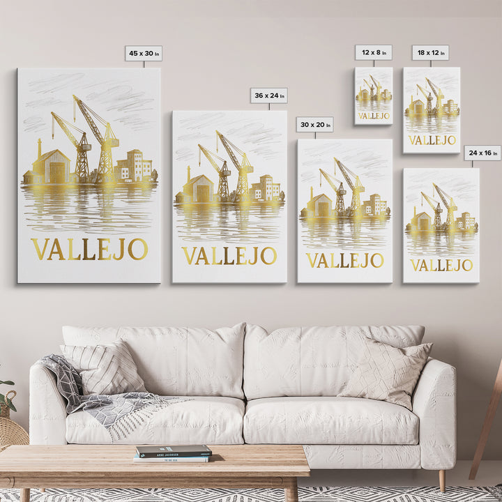 Vallejo Travel Poster, Canvas Print, Elegant City Illustration, Vallejo Poster Print, Eclectic Wall Decor, Gift For Travelers, Wall Art