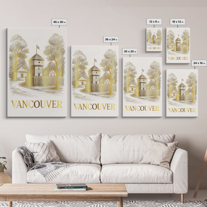 Vancouver Travel Poster, Canvas Print, Elegant City Illustration, Vancouver City Art, Vintage City Art, City Art Print, Vintage City Poster
