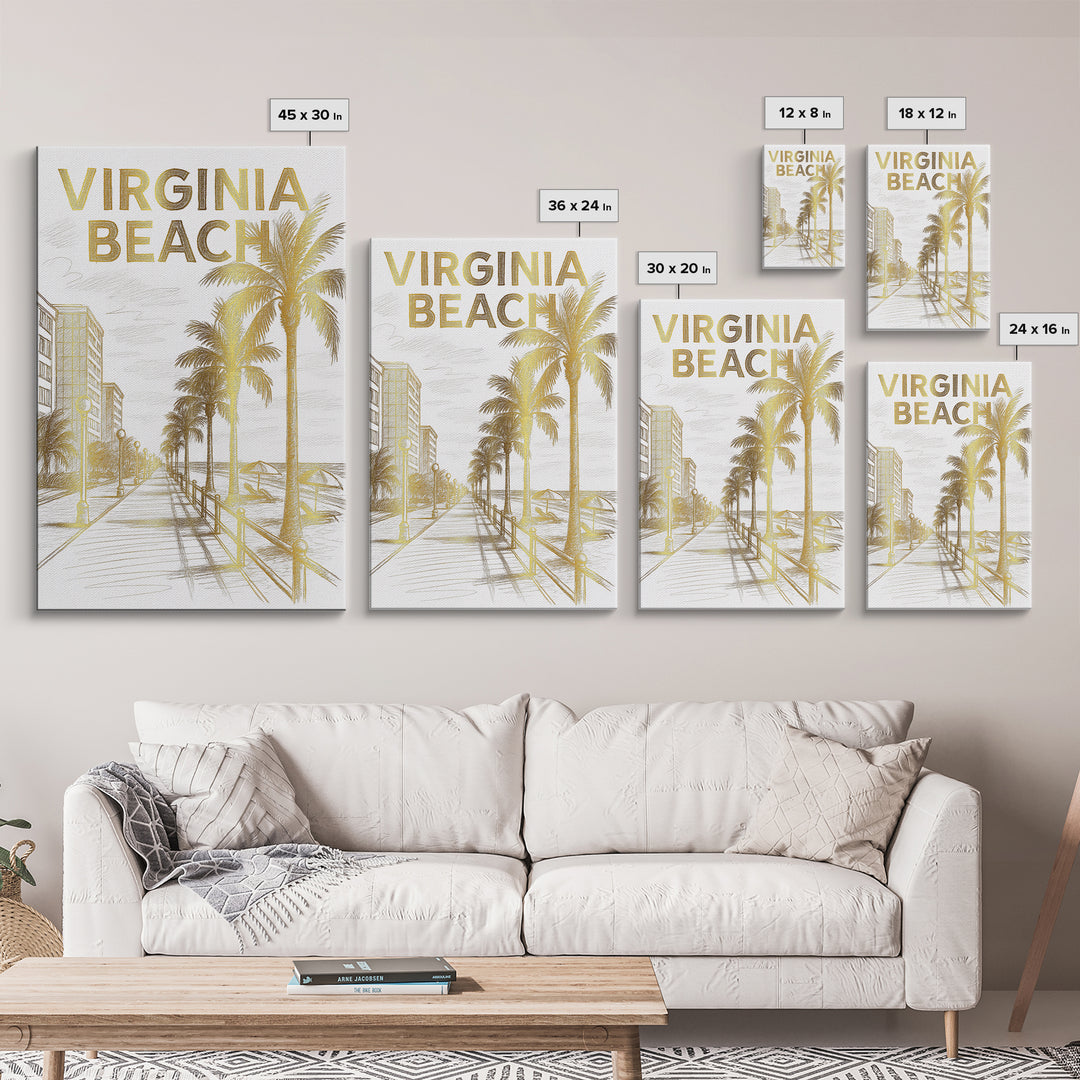 Virginia Beach Virginia Travel Poster, Canvas Print, Minimalist Poster Art, Virginia Beach Art Print, Home Office Decor, Gift For Travelers