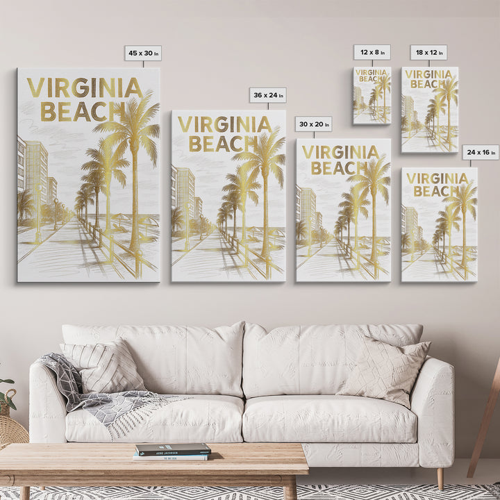 Virginia Beach Virginia Travel Poster, Canvas Print, Minimalist Poster Art, Virginia Beach Art Print, Home Office Decor, Gift For Travelers