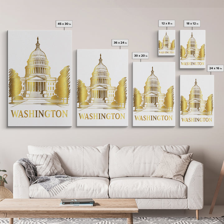 Washington Travel Poster, Canvas Print, Minimalist Poster Art, Washington Poster Print, City Travel Prints, Gift For Travelers