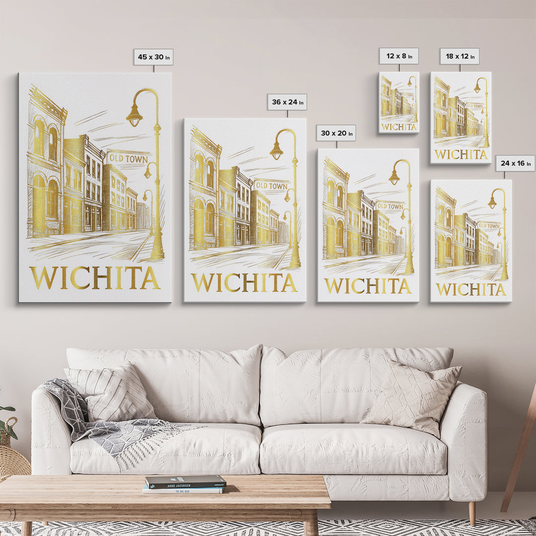 Wichita Travel Poster, Canvas Print, Minimalist Poster Art, Wichita City Art, Vintage City Art, Travel Art Print, Vintage City Poster