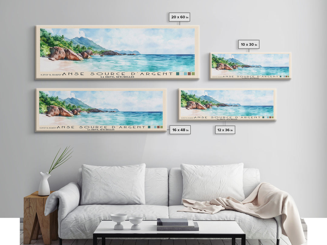 Anse Source d’Argent, La Digue, Seychelles Watercolor Print, Vacation Gift, La Digue, Seychelles Wall Art, Vacation Wall Art, Vacatation Memories, Beach Decor, Beach Or Lakehouse Art