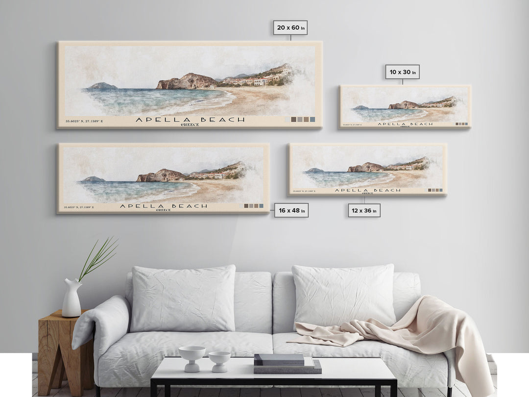 Apella Beach, Greece Watercolor Print, Vacation Gift, Greece Wall Art, Beach Painting, Beach Decor, Beach Or Lakehouse Art