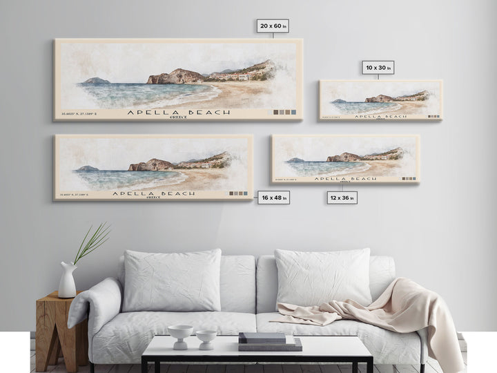 Apella Beach, Greece Watercolor Print, Vacation Gift, Greece Wall Art, Beach Painting, Beach Decor, Beach Or Lakehouse Art