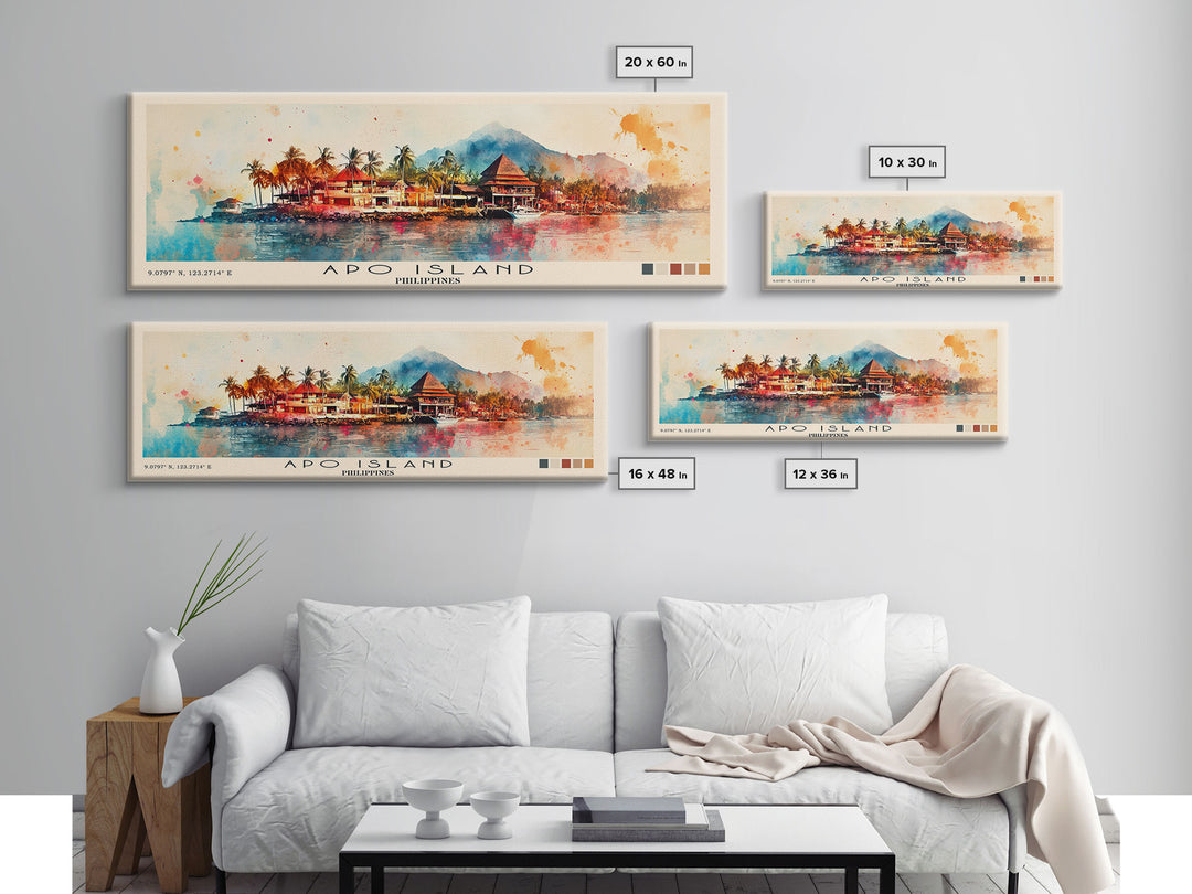Apo Island, Philippines Watercolor Beach Print, Vacation Gift, Philippines Wall Art, Beach Painting, Beach Decor, Beach Painting