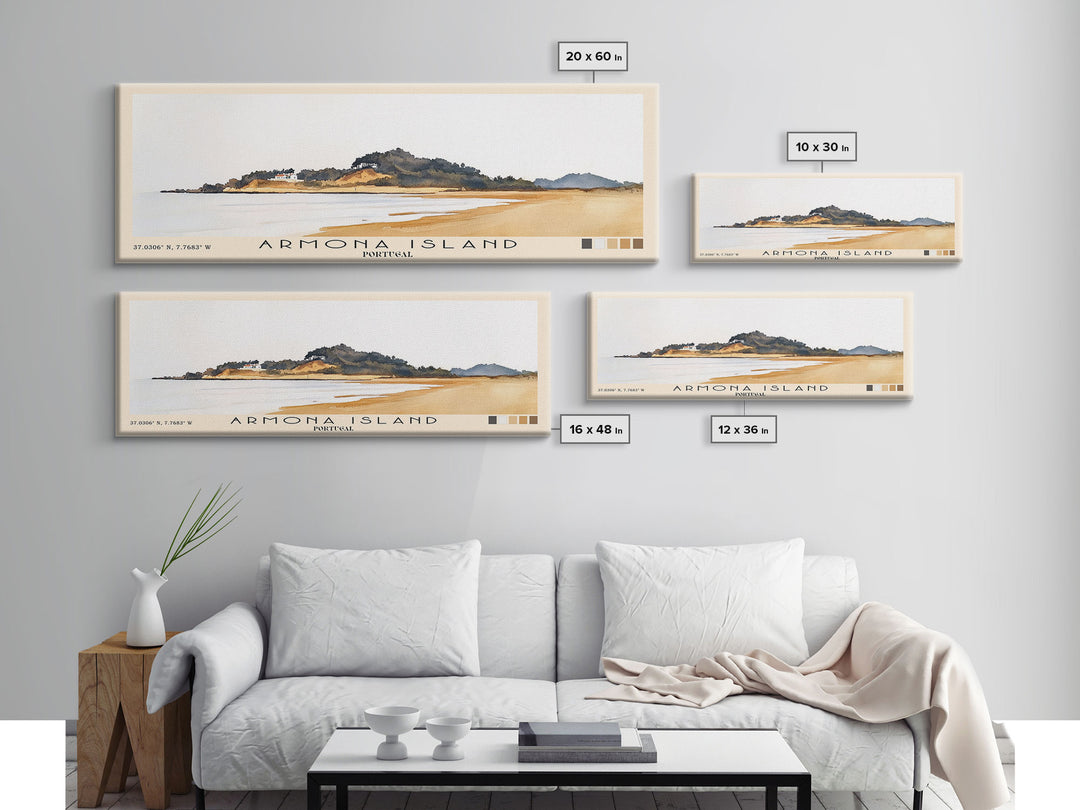 Armona Island, Portugal Watercolor Beach Print, Vacation Gift, Portugal Wall Art, Beach Painting, Beach Decor, Beach Painting