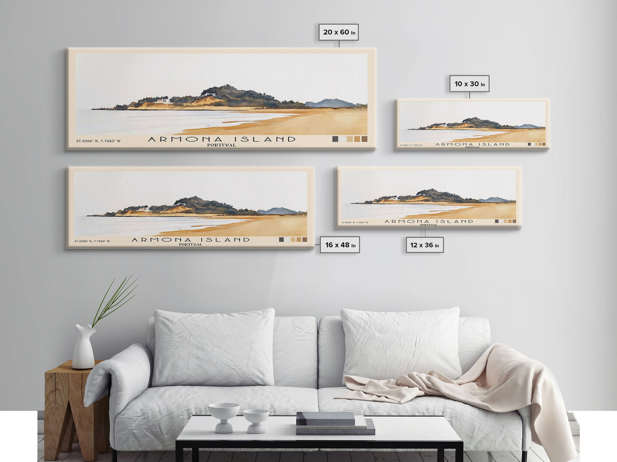 Armona Island, Portugal Watercolor Beach Print, Vacation Gift, Portugal Wall Art, Beach Painting, Beach Decor, Beach Painting