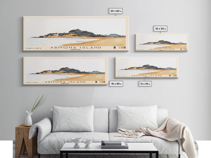 Armona Island, Portugal Watercolor Beach Print, Vacation Gift, Portugal Wall Art, Beach Painting, Beach Decor, Beach Painting