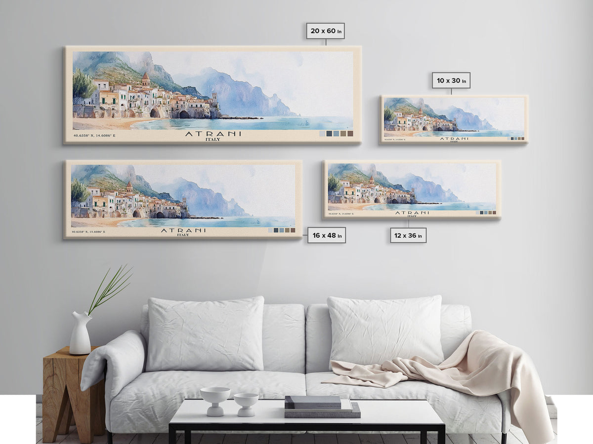 Atrani, Italy Watercolor Beach Print, Vacation Gift, Italy Wall Art, Beach Painting, Beach Decor, Beach Painting