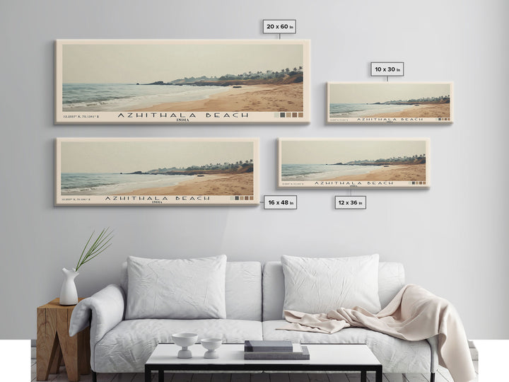 Azhithala Beach, India Watercolor Print, Vacation Gift, India Wall Art, Beach Painting, Beach Decor, Beach Or Lakehouse Art