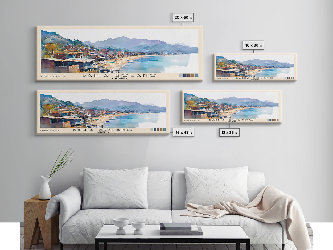 Bahia Solano, Colombia Watercolor Print, Vacation Gift, Colombia Wall Art, Beach Painting, Beach Decor, Beach Or Lakehouse Art