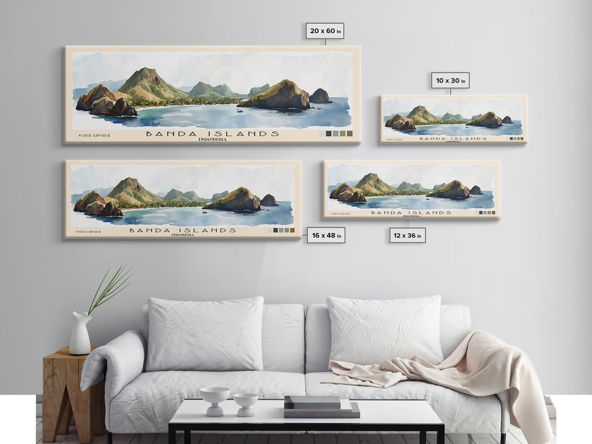 Banda Islands, Indonesia Watercolor Print, Vacation Gift, Indonesia Wall Art, Beach Painting, Beach Decor, Beach Or Lakehouse Art