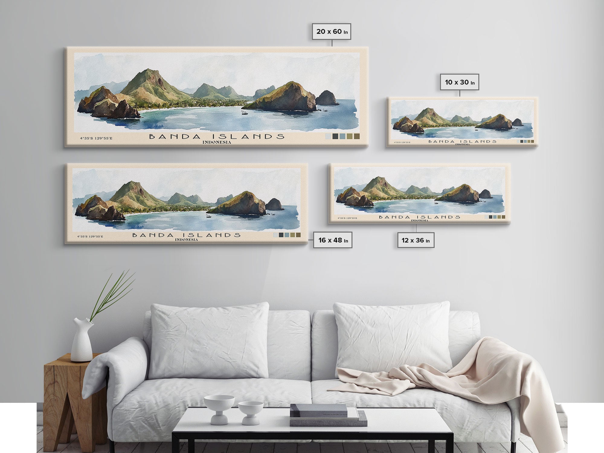Banda Islands, Indonesia Watercolor Print, Vacation Gift, Indonesia Wall Art, Beach Painting, Beach Decor, Beach Or Lakehouse Art