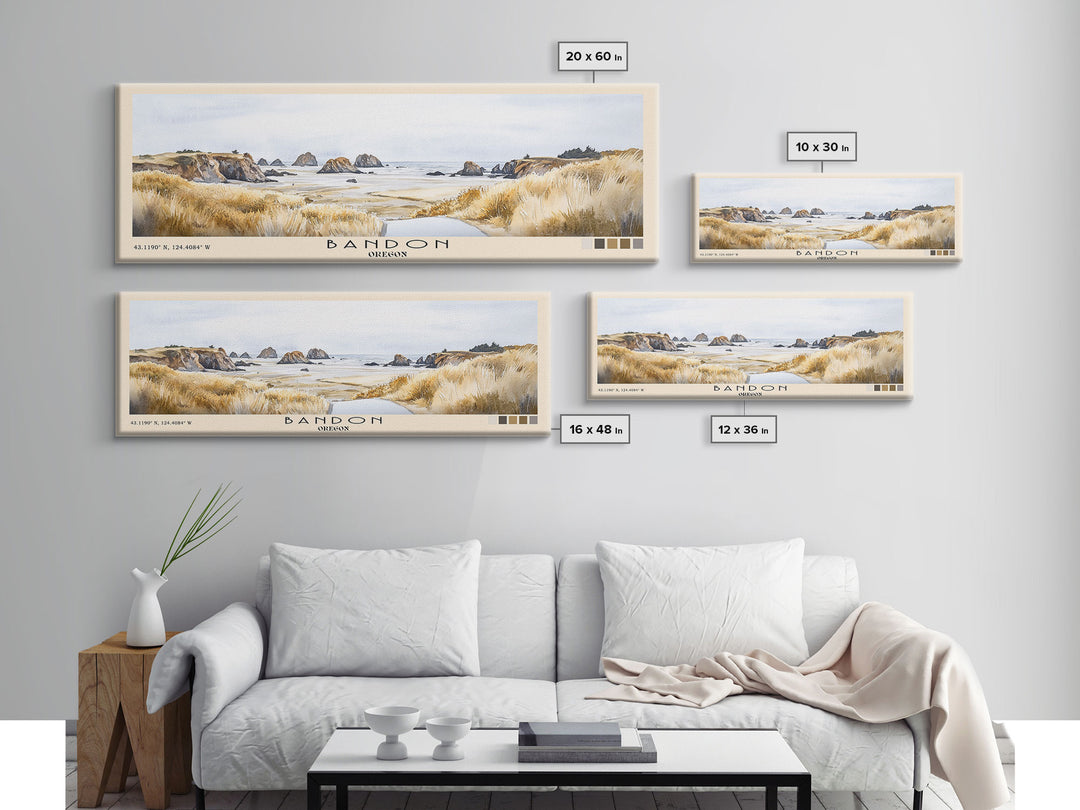 Bandon, Oregon Watercolor Beach Print, Vacation Gift, Oregon Wall Art, Beach Painting, Beach Decor, Beach Painting