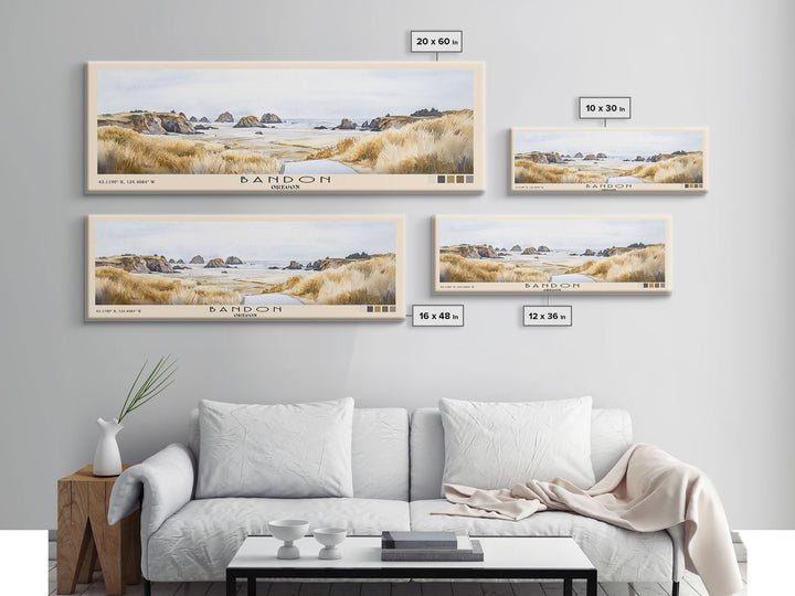Bandon, Oregon Watercolor Beach Print, Vacation Gift, Oregon Wall Art, Beach Painting, Beach Decor, Beach Painting